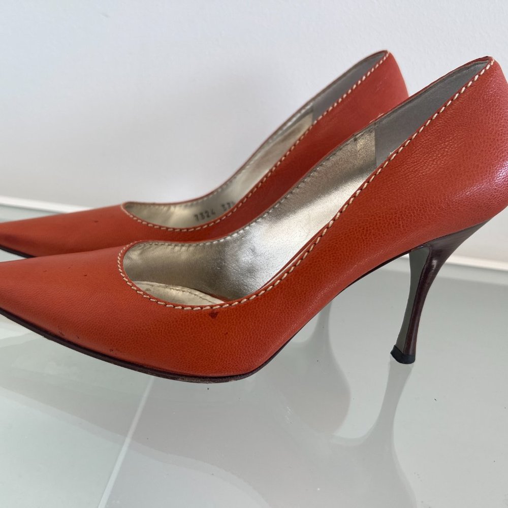 Dolce & Gabbana Vero Cuoio Burnt Orange Pointed Toe High Heel Stilettos Size 7